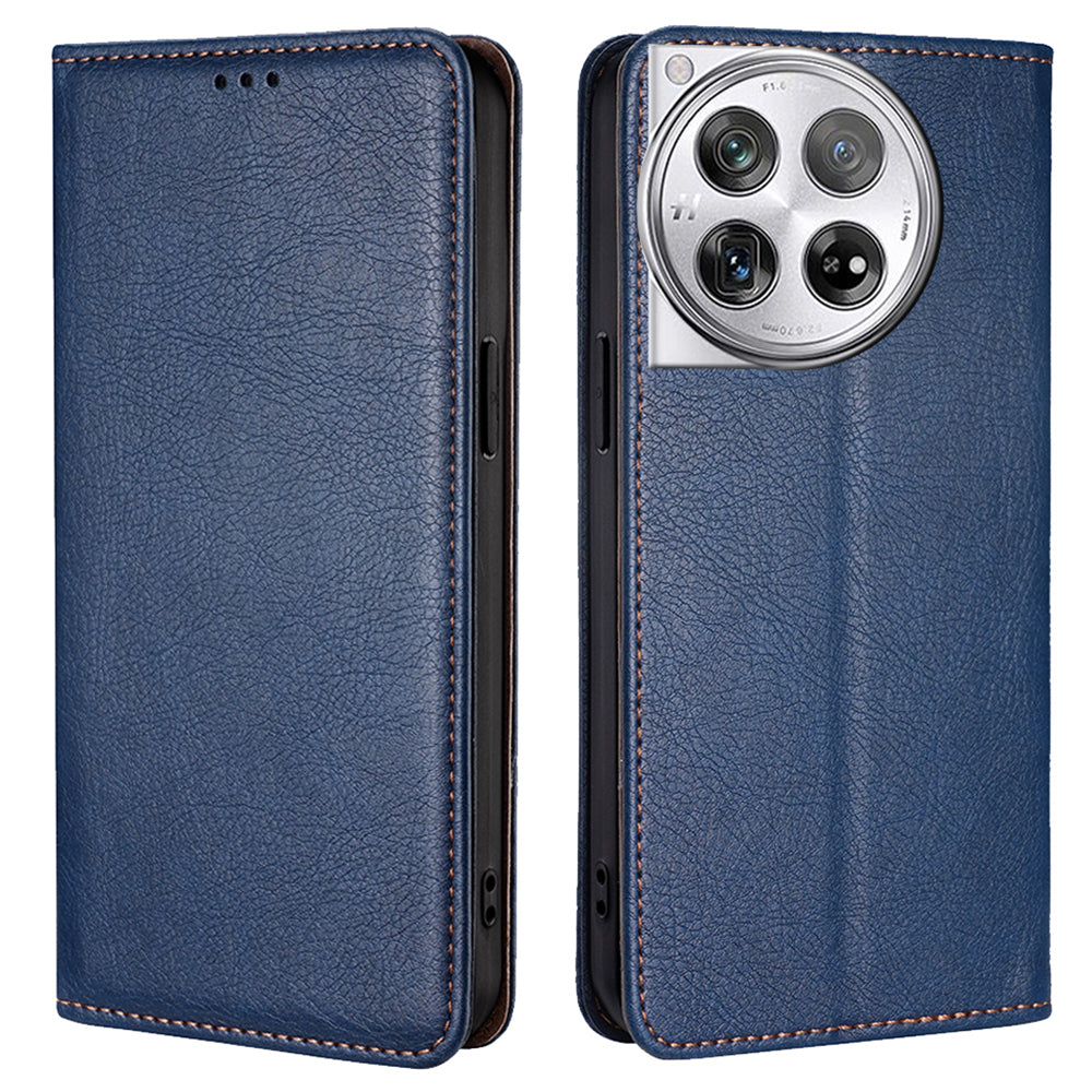 For OnePlus 12 5G Case Magnetic Anti-scratch PU Leather Wallet Card Slots Phone Cover - Black For OnePlus 12 5G Case Magnetic Anti-scratch PU Leather Wallet Card Slots Phone Cover - Black
